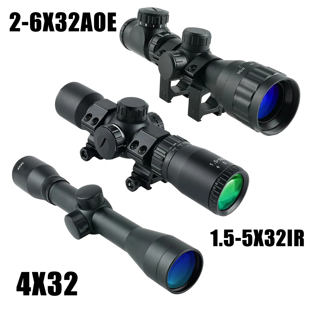 Crossbow Scope Sight - 2-6X32AOE 석궁 짧은 범위 4x32 1.5-5x32IR