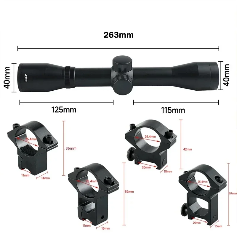 2-6X32AOE 석궁 짧은 범위 4x32 1.5-5x - Crossbow Scope Sight 리뷰 및 가격