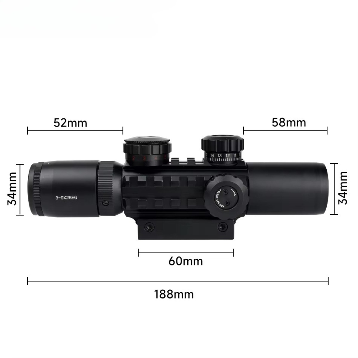 3-9x26EG 스코프 전술 사냥 세트 레드 그린 조명 - Crossbow Scope Sight 리뷰 및 가격