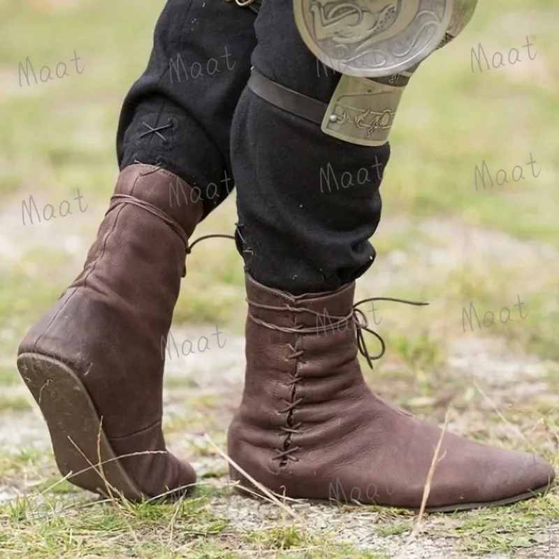 중세 카니발 남성 나이트 헌터 왕자 레이스업 바이킹 해 - Hunting Outdoor Boots 리뷰 및 가격