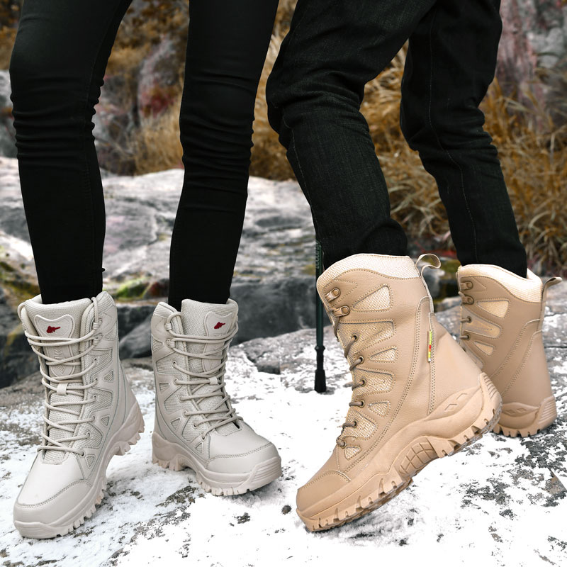 플러시 겨울 야외 하이킹 부츠 커플 남성 트레킹 신발  - Outdoor Hunting Boots For Men 리뷰 및 가격