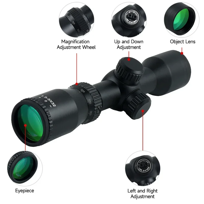 1.5-5X32 스코프 크로스보 숏 헌팅 스코프 조명식 - Crossbow Scope Sight 리뷰 및 가격