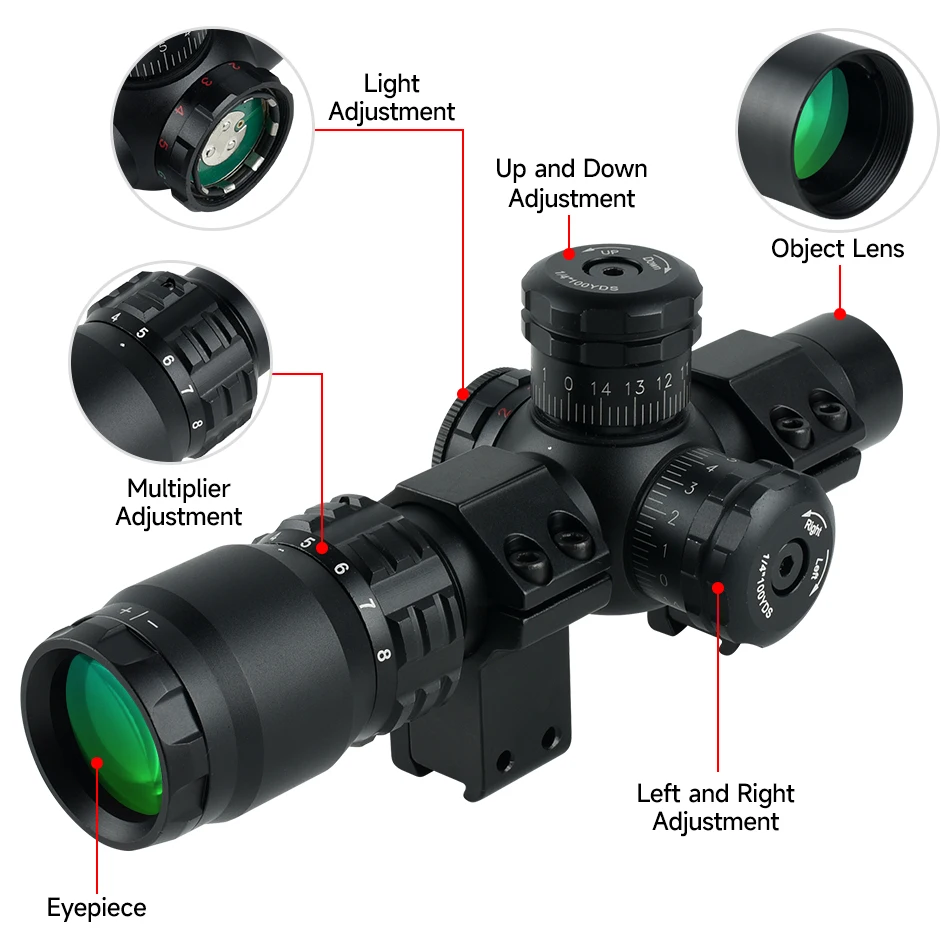 2-8x20IR 사냥 용 소총 범위 야외 촬영 범위 석 - Crossbow Scope Sight 리뷰 및 가격