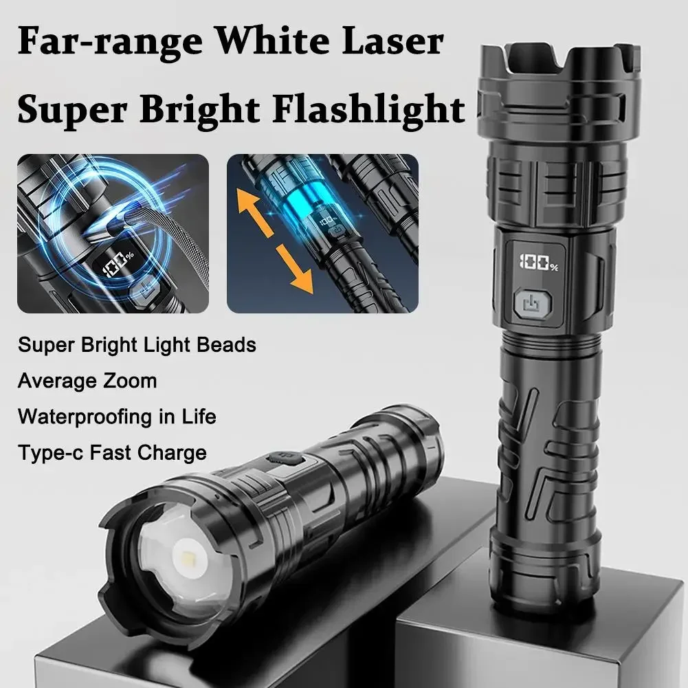 슈퍼 밝은 LED 손전등 USB 충전식 토치 야외 줌  - Outdoor Hunting And Fishing 리뷰 및 가격